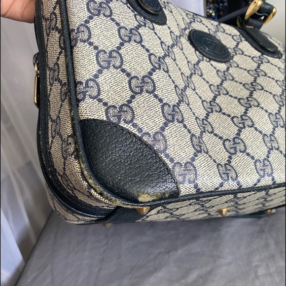 Authentic Gucci GG Web Monogram Design Handbag Matching Wallet - Navy - Picture 6 of 16